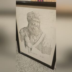 Thoman R. Voorhis Mountain Man Pencil Drawing